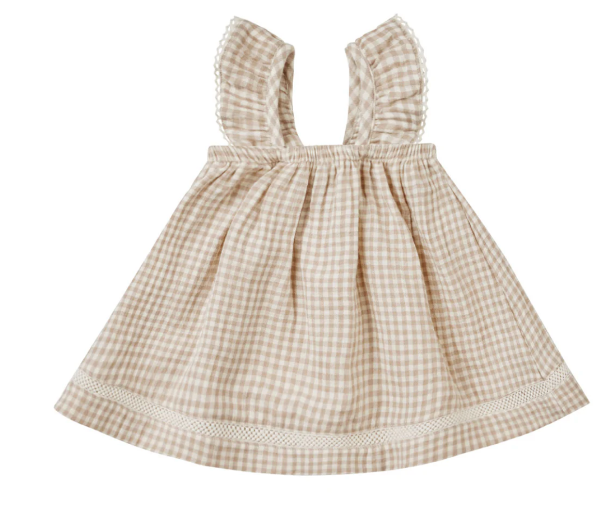 ruffle tank dress || oat gingham