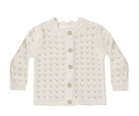 scalloped cardigan || natural