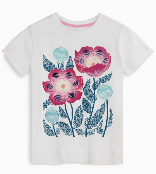 Organic Cotton Graphic Tees | Pink Poppy