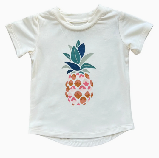 Girl's Short Sleeve Tee Bamboo - Pineapple