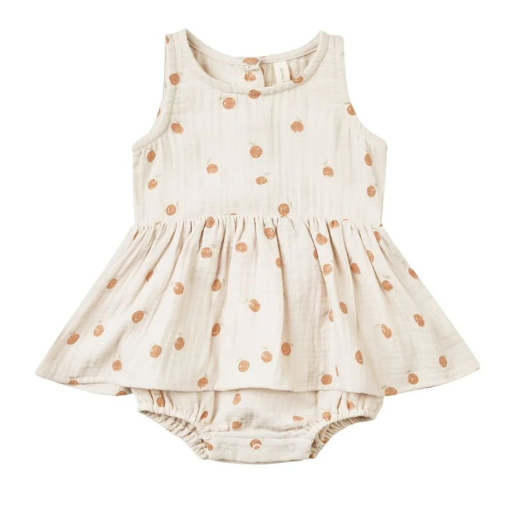 skirted tank romper || oranges