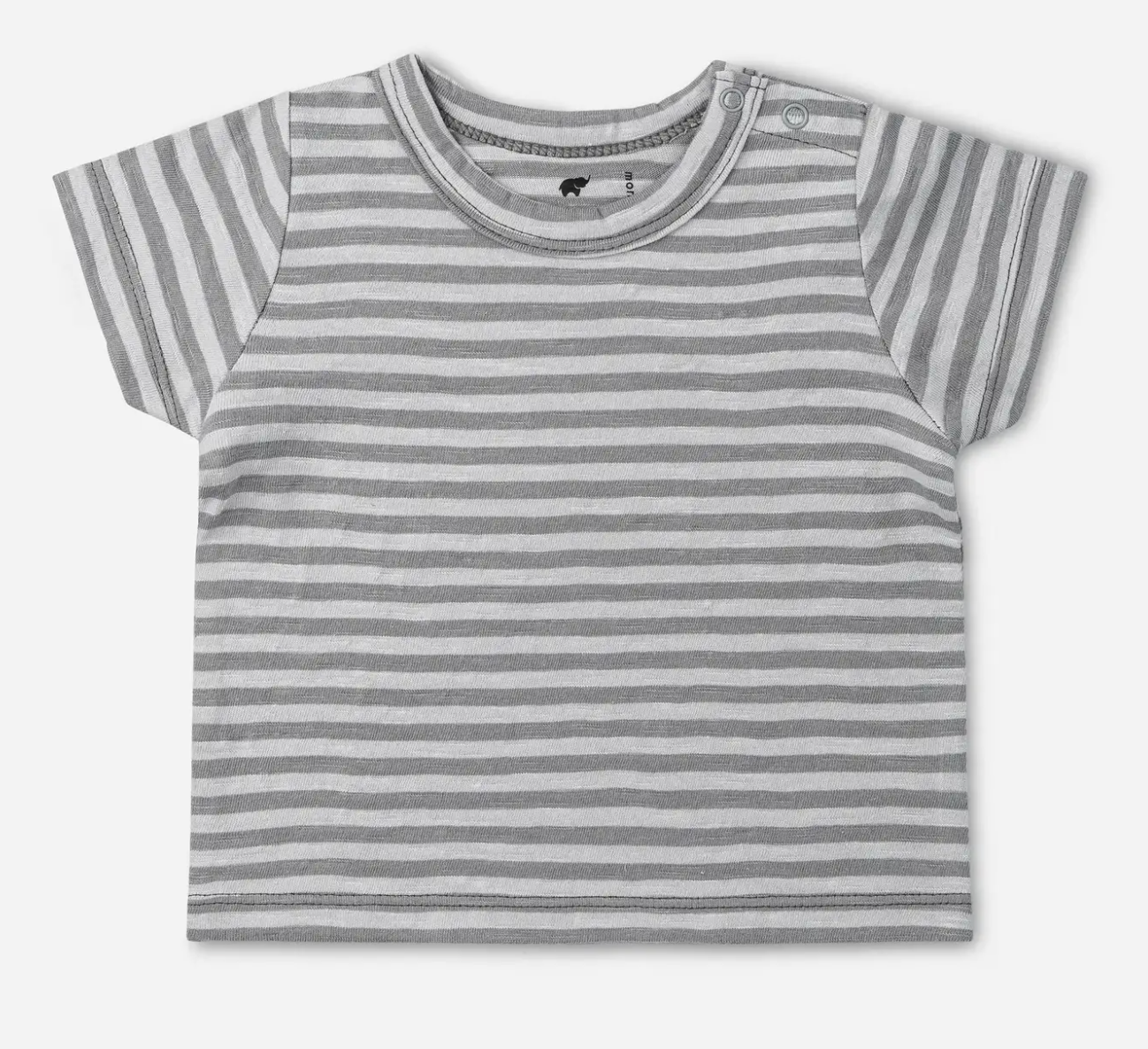 Short Sleeve Crewneck Tee_light Grey Tonal Stripe