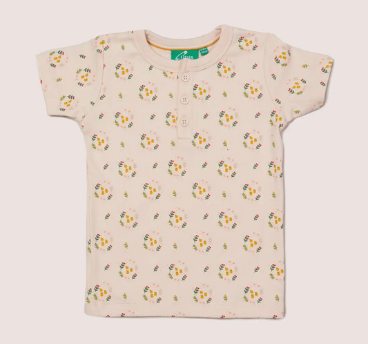 Quince Flowers Button Tee