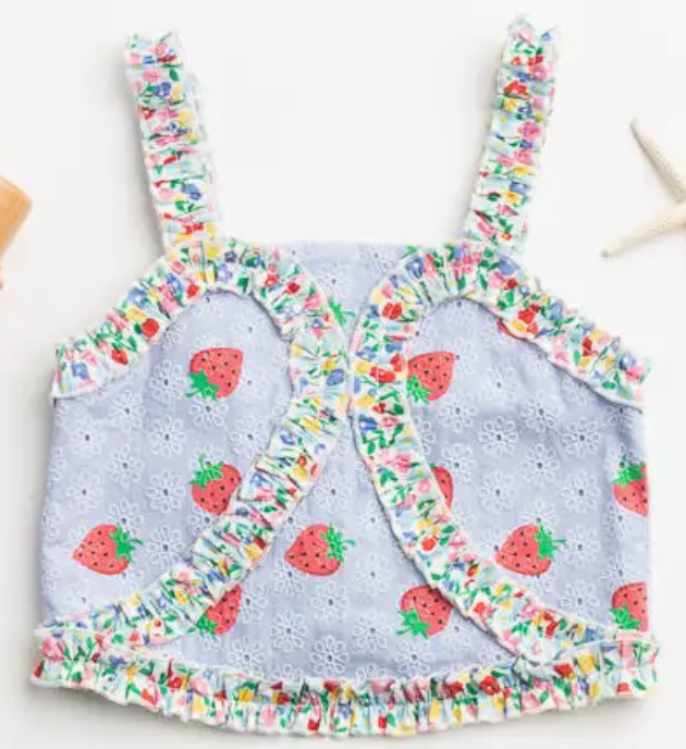 Freshly Picked Crop Top | Strawberry Eyelet