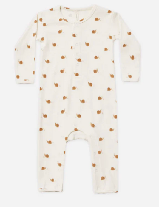 ribbed baby jumpsuit || snails