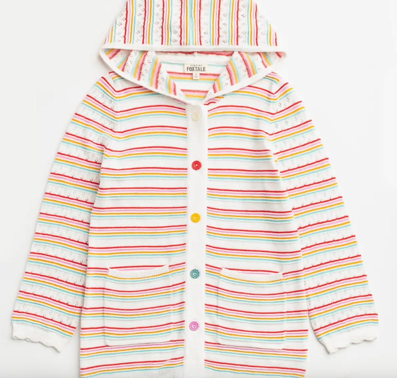 Snow Cone Cardigan | Rainbow Pointelle