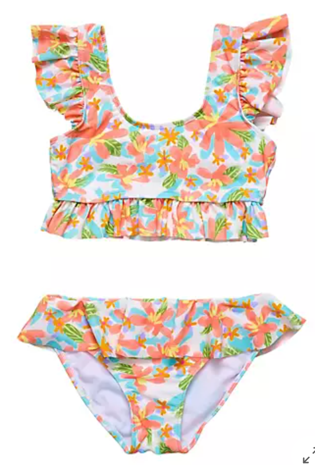 HAWAIIAN LUAU SUSTAINABLE FRILL CROP BIKINI