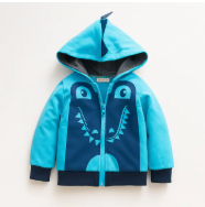 Blue Dinosaur Boy Hoodie Jacket