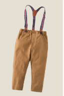 Caramel Classic Boy Cotton Chino Long Pants with Suspenders