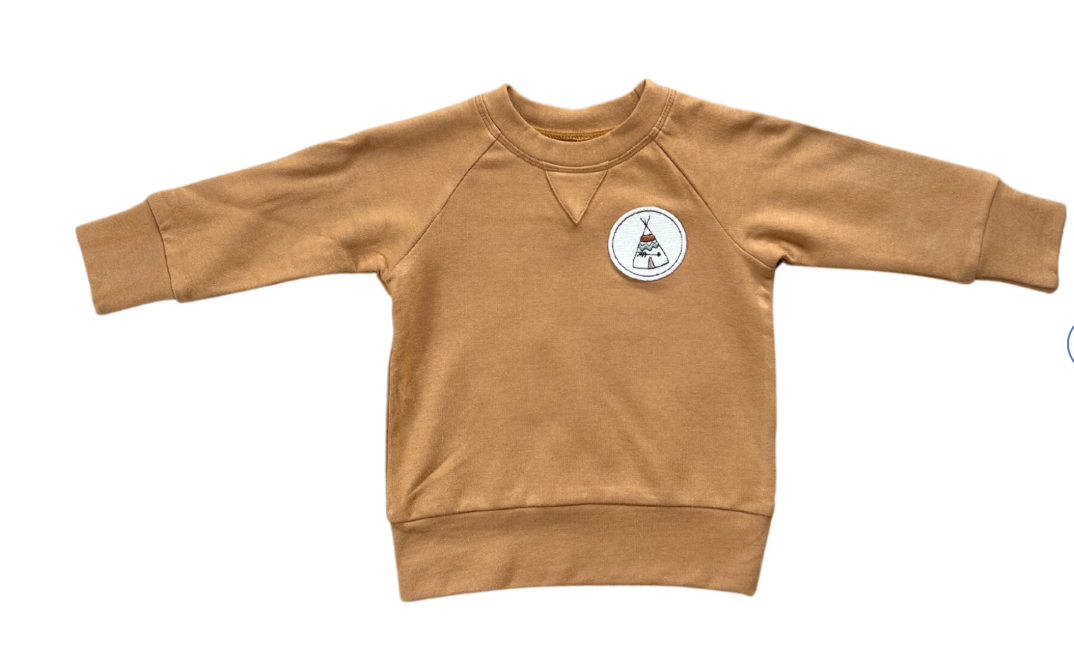 Kid's Raglan Sweatshirt - Teepee in Toffee