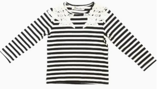 Lace Patch Stripe Top