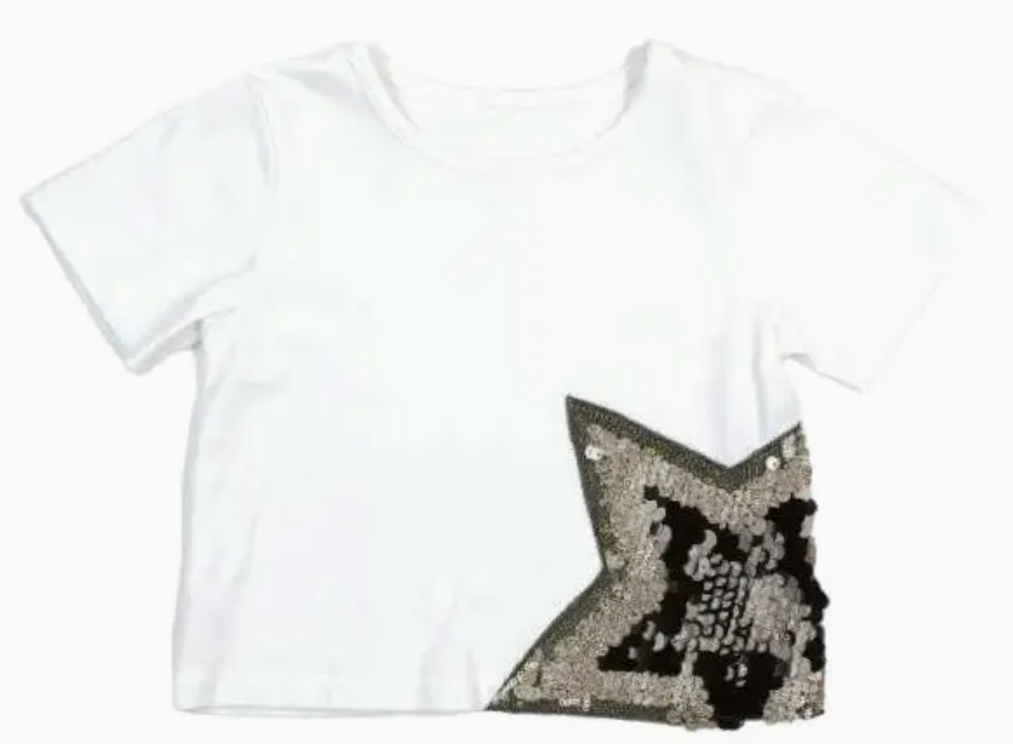 Star Sequin Tee | White
