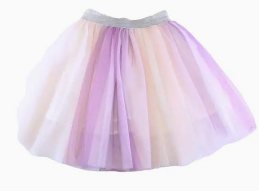 Ombre Color Midi Tulle Skirt