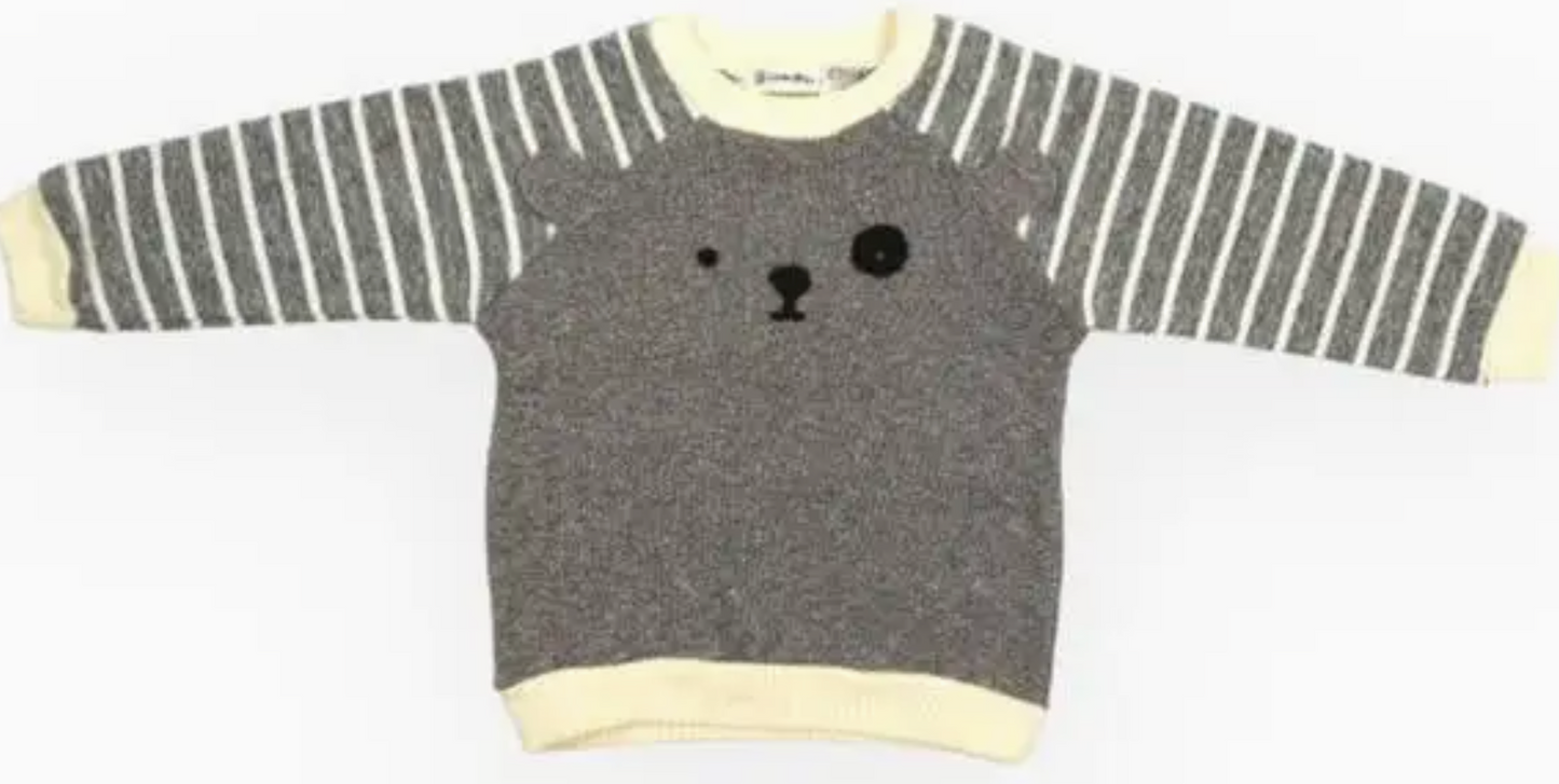 Bear Face Stripy Sweatshirt