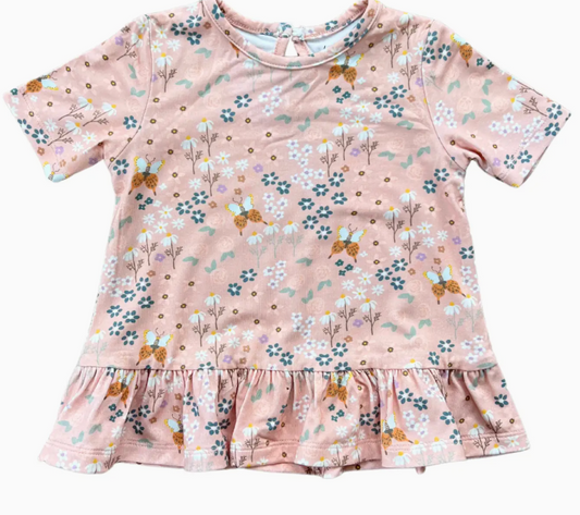 Girl's Short Sleeve Peplum Top