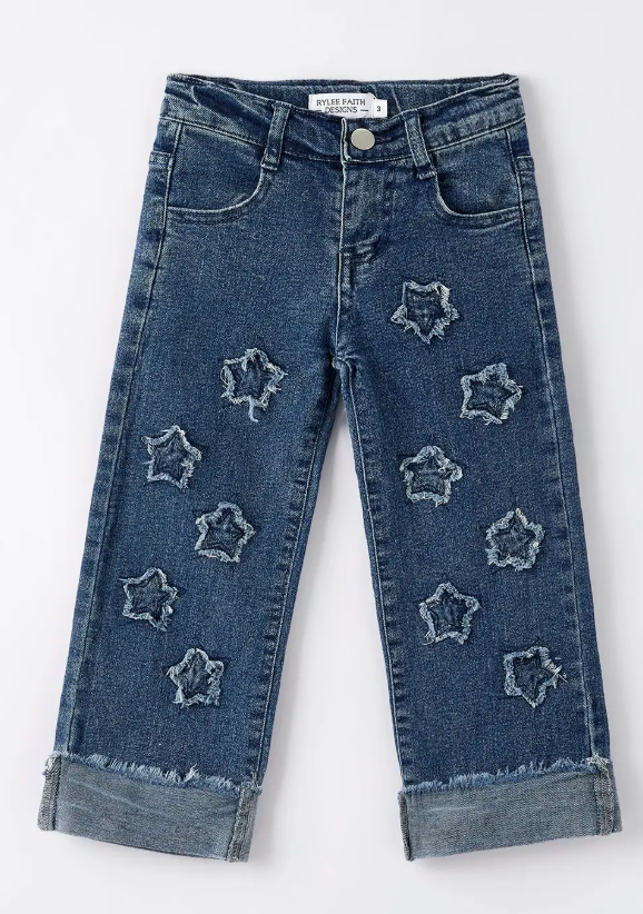 Stylish Star Shaped Distressed Jeans