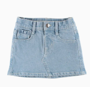 Girls Light Wash Ruffle Jean Skirt