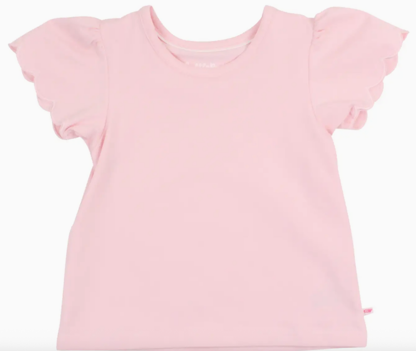 Girls Pink Scallop Tee