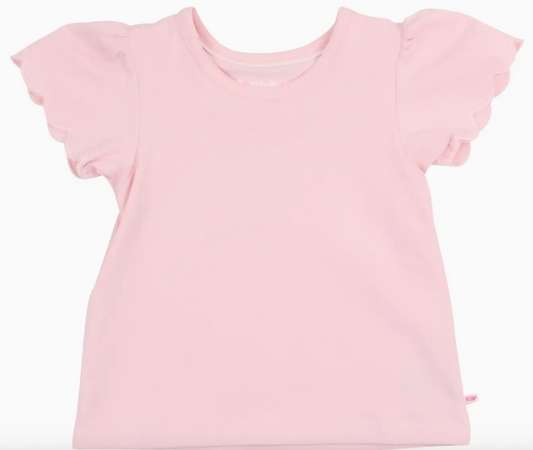 Girls Pink Scallop Tee