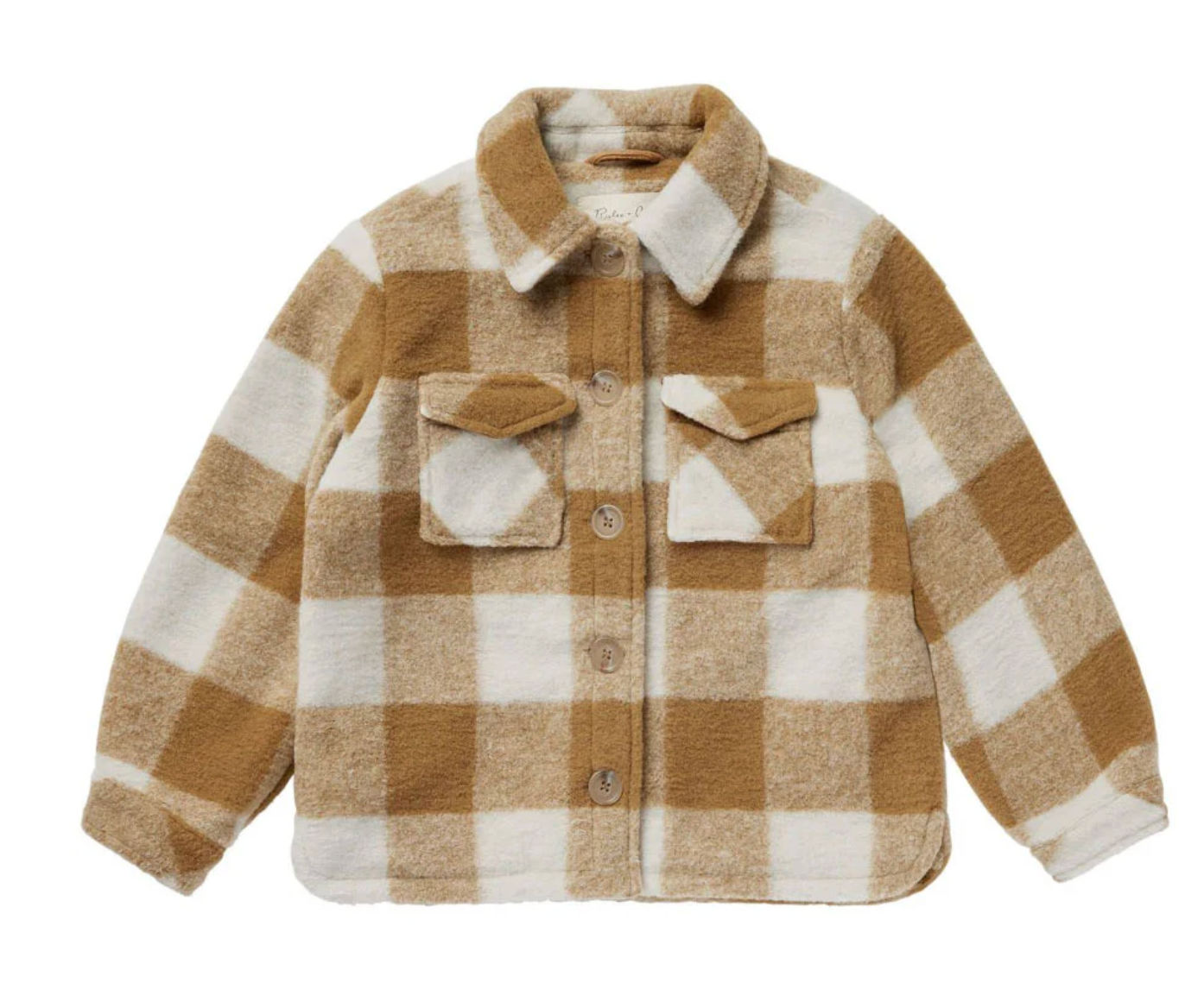 shearling chore coat || brass checker