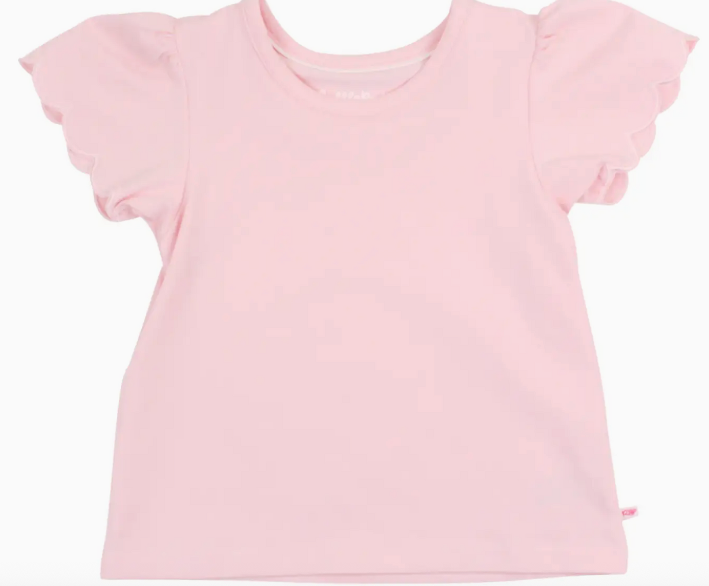 Girls Pink Scallop Tee