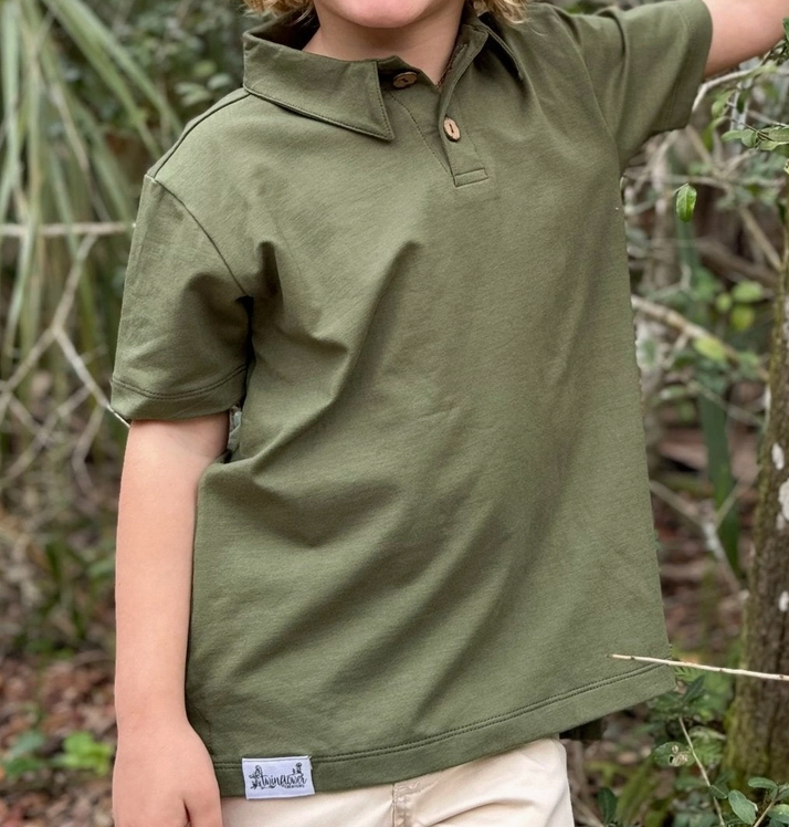 Boys Polo in Garden Green