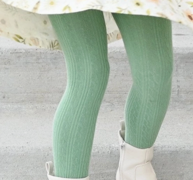 Split Hem Leggings in Garden Green