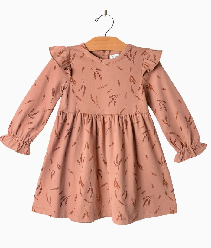 Flutter Sleeve Dress- Harvest | 3Y
