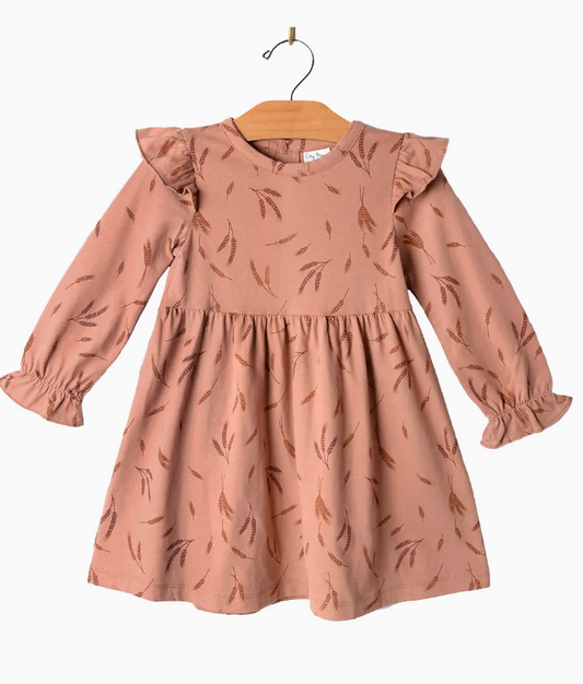 Flutter Sleeve Dress- Harvest | 5Y