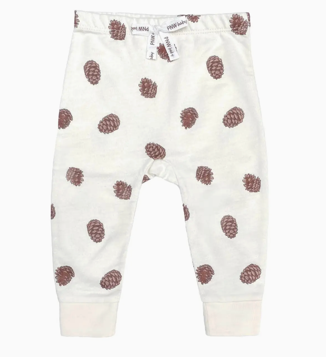 PNW Baby Pant- Natural Pinecones | 18-24m