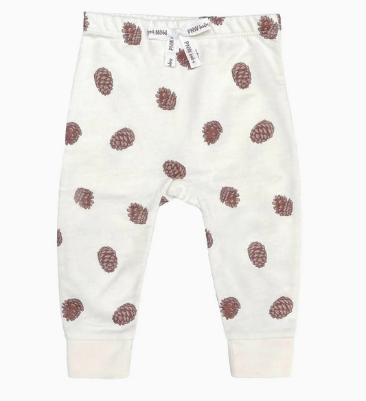 PNW Baby Pant- Natural Pinecones | 18-24m