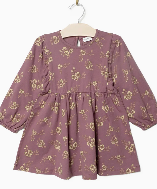 Puff Sleeve Dress- Orchid Blooms | 4Y
