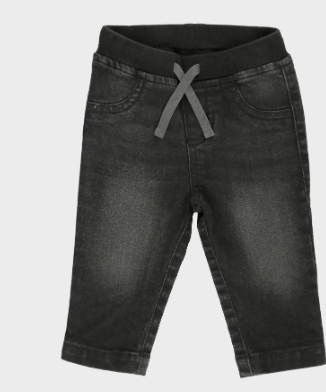Boys Black Wash Stretch Denim Pull-On Jeans
