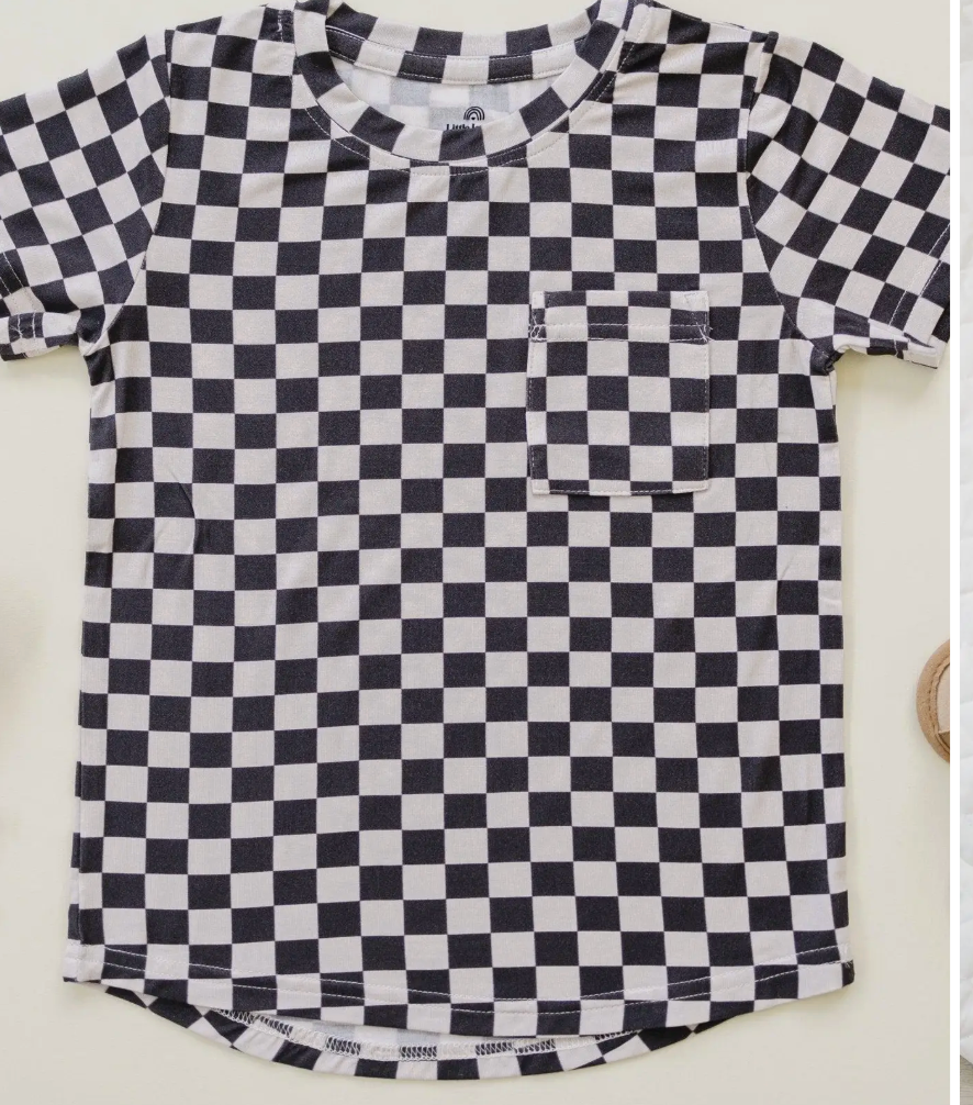 Black Checkered Bamboo Tee