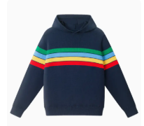 Big Kids Hooded Striped Sweater W/Multi Stripe | Navy 10