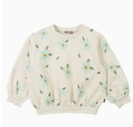 Tia Floral Print Balloon Sleeve Sweatshirt