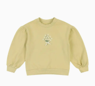 Karina Puff Sleeve Flower Detail Sweatshirt