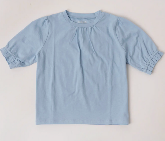 Slub Puff Sleeve Tee | Powder Blue / XXS (4)