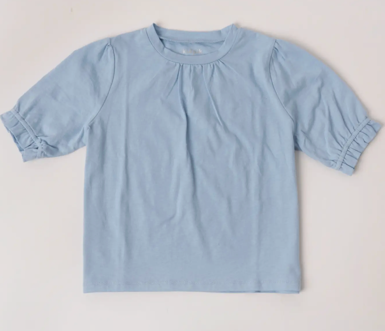 Slub Puff Sleeve Tee | Powder Blue / S (7/8)