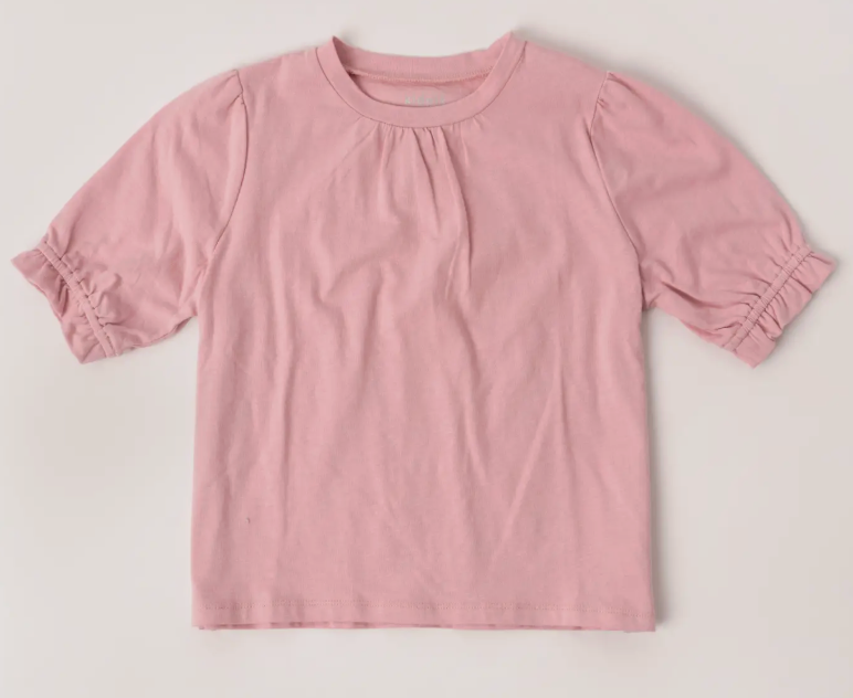 Slub Puff Sleeve Tee | Pink Nectar / XS (5/6)