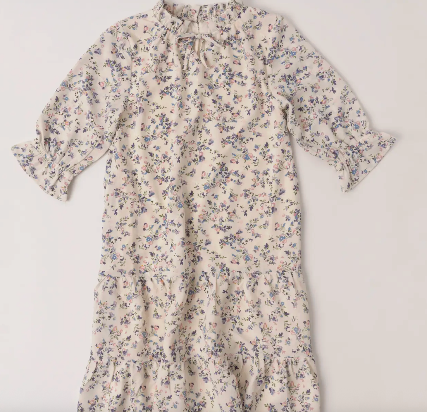 Pastel Floral Tiered Dress | Cream / S (7/8)