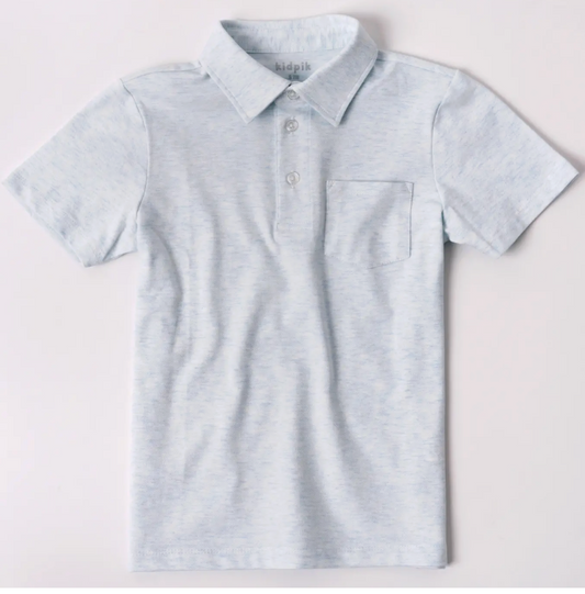 Heathered Pique Pocket Polo | Cerulean / M (10)