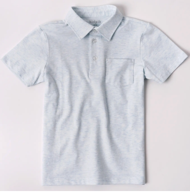 Heathered Pique Pocket Polo | Cerulean / S (7/8)