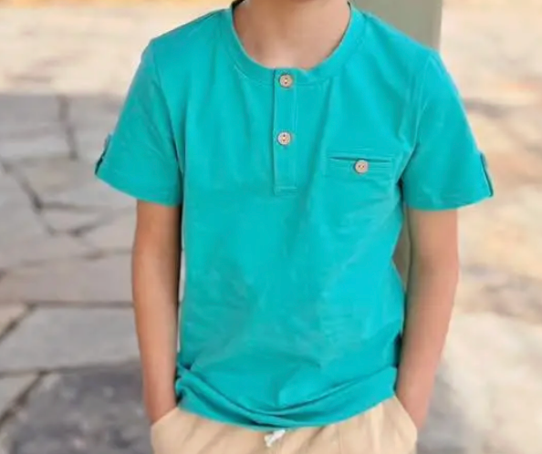 Boys Teal Short Sleeve Shirt, Soft, Buttons, Tagless | 9/10