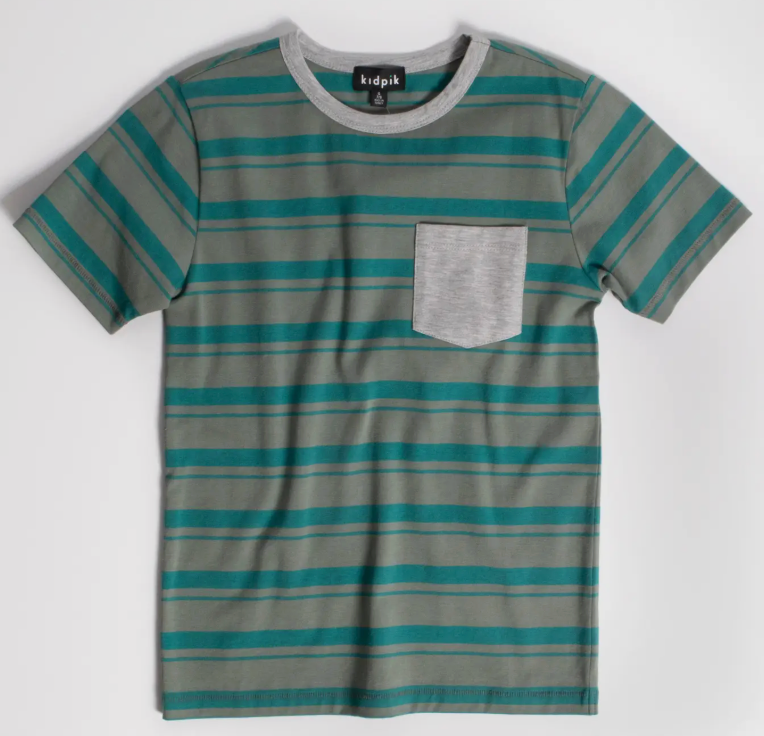 Tonal Stripe Pocket Tee | Biscay Bay / S (7/8)