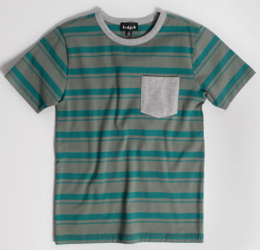 Tonal Stripe Pocket Tee | Biscay Bay / S (7/8)