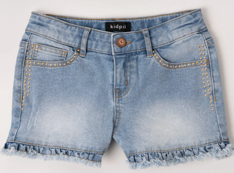 Studded Ruffle Hem Denim Short | State Fair Wash / 3