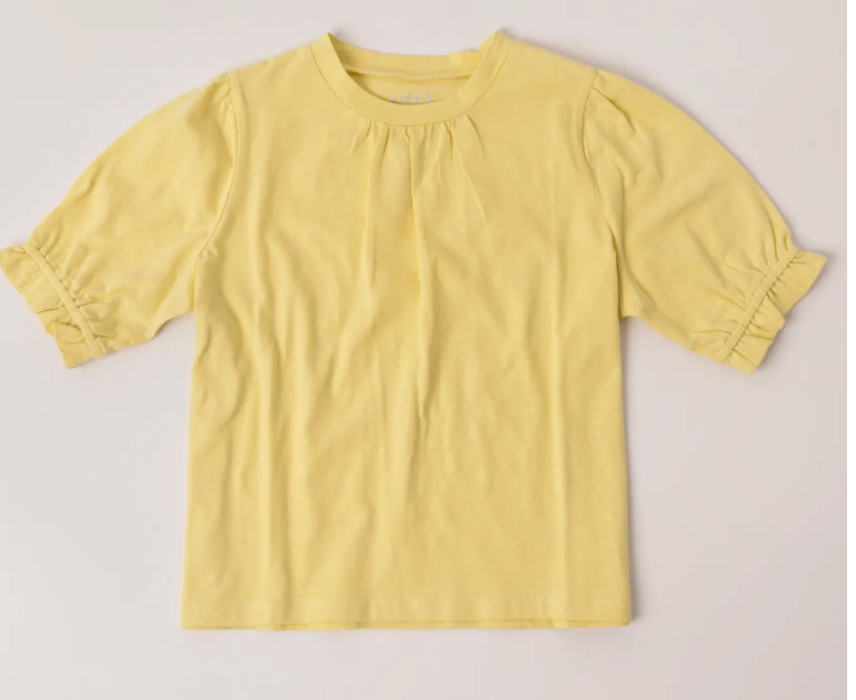 Slub Puff Sleeve Tee | Lemonade / S (7/8)