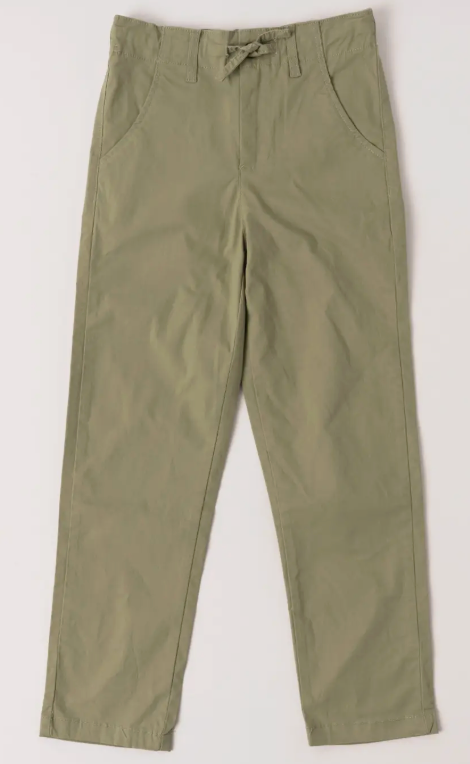 Drawstring Straight Pant | Oil Green / 3T