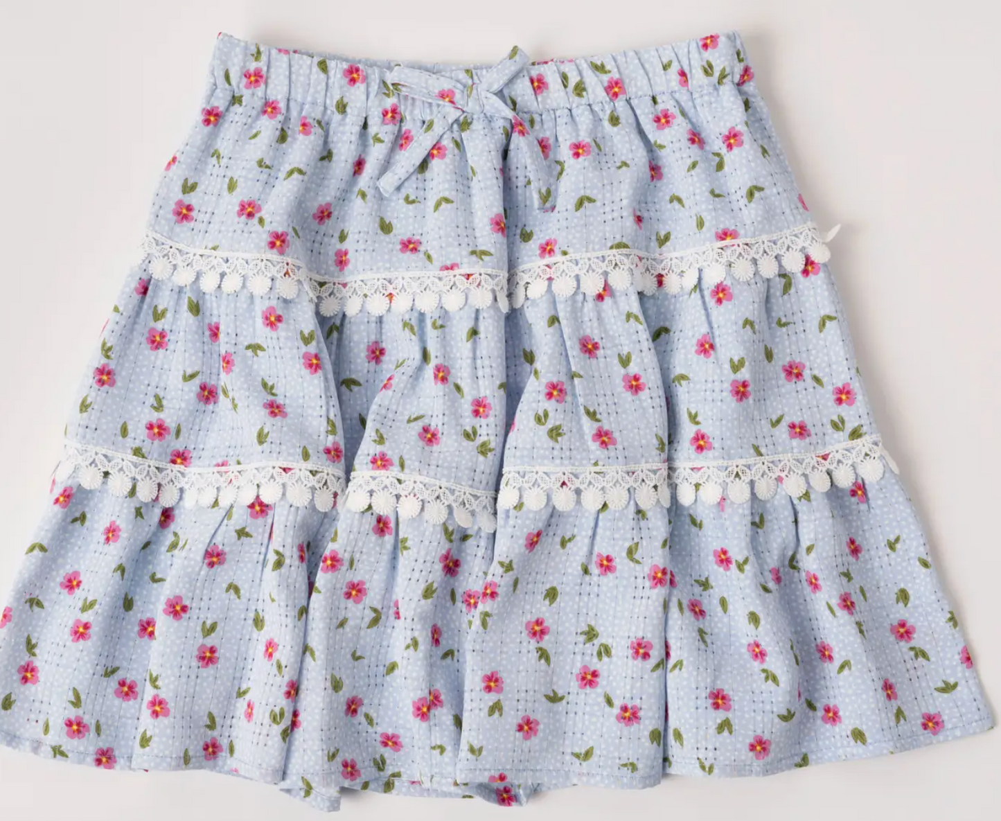 Dot Floral Lace Skirt | Cerulean / XS (5/6)